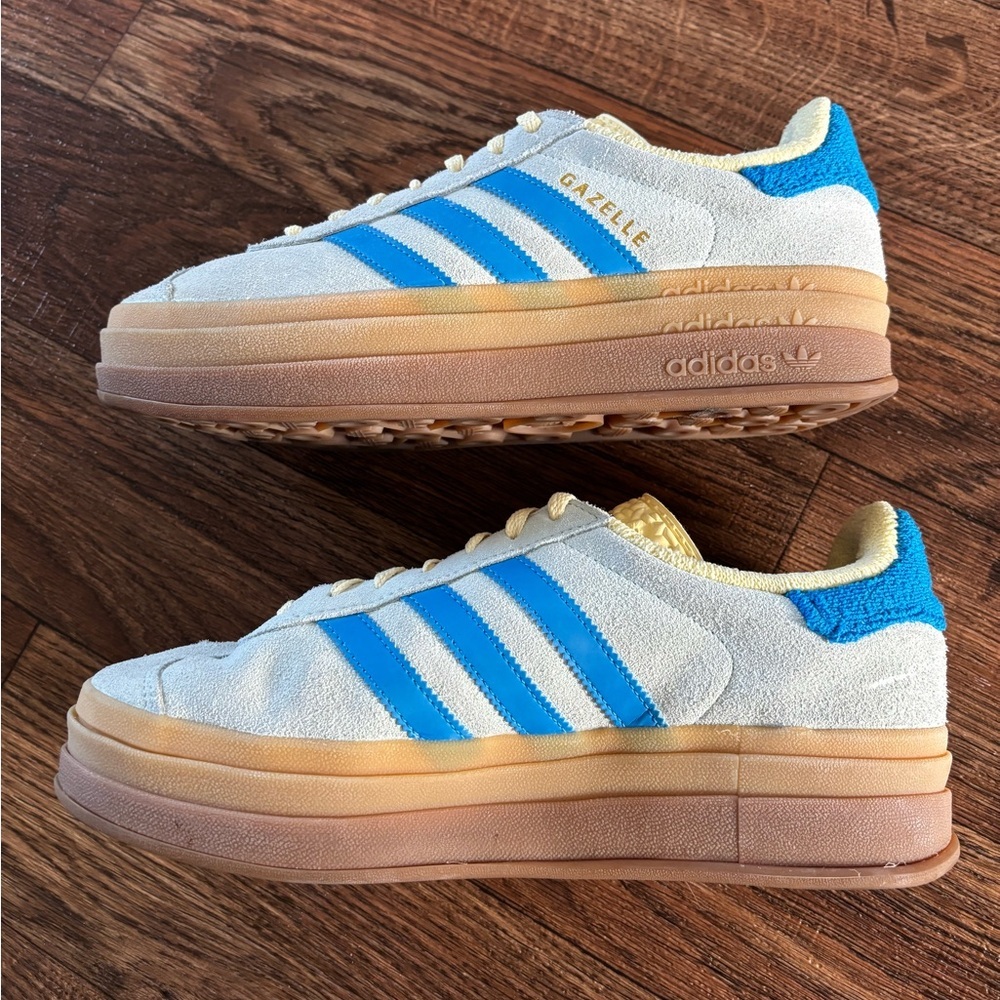 Adidas Gazelle Bold Almost Blue Yellow (Women's) - Picture 9 of 11